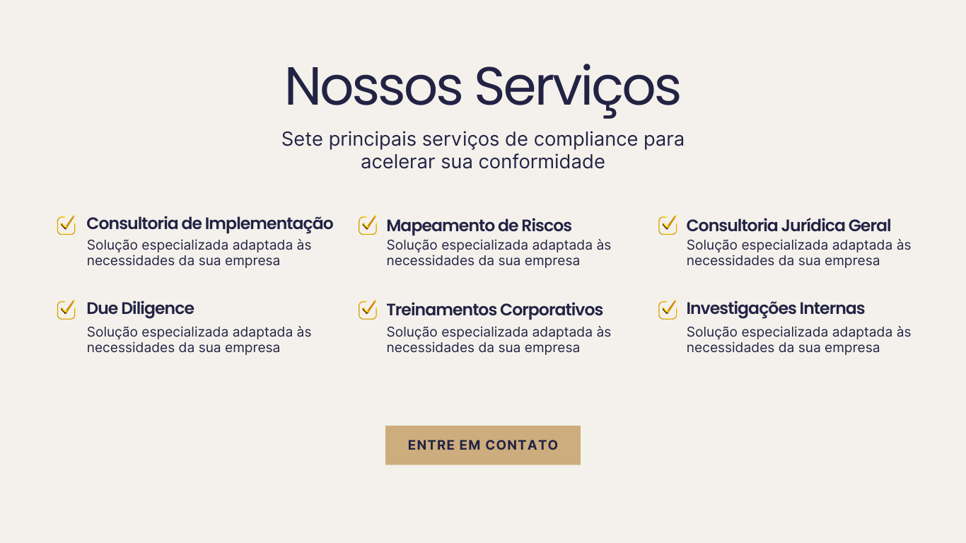 Serviços de compliance empresarial para pequenas e médias empresas em Vitória ES